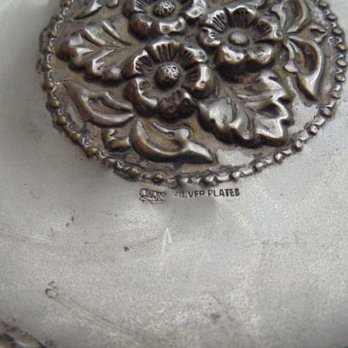 Vintage silver-plated Clarté centerpiece used with embossed decoration