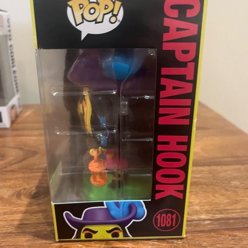 Funko Pop! Disney Captain Hook Black Light 1081 new with Hot Topic sticker