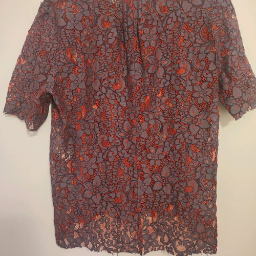 Zara blouse semi-transparent with perforated floral design, size M, like new