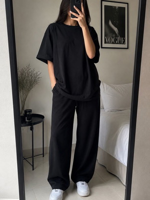 Karavan Oversized T-Shirt New Black Cotton Unisex