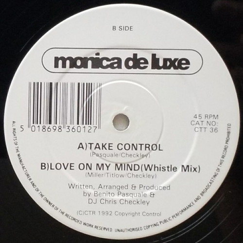 Monica De Luxe Take Control vinyl record used, electronic house