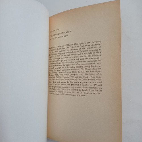 The Edge of Infinity Paul Davies book used, English