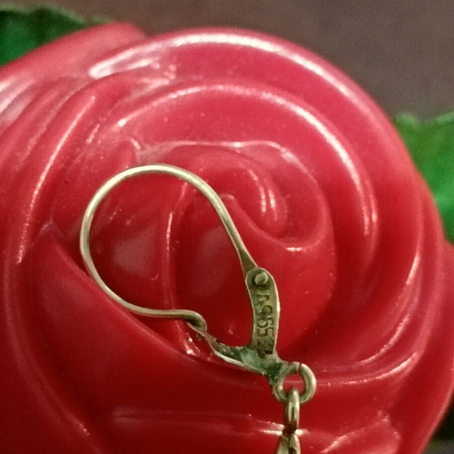 Gold women's earrings 23 carat, like new