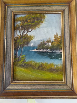 Set of two small framed paintings