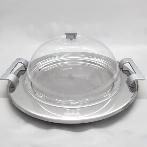 Stainless Steel Cake Server with Transparent Acrylic Lid new