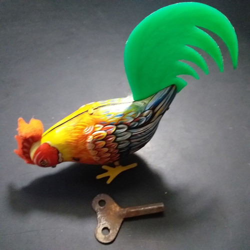 Wind-up Rooster Köhler Germany 1950 like new