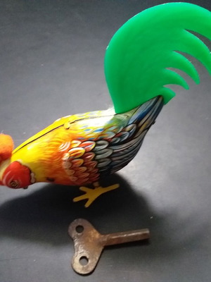 Wind-up Rooster Köhler Germany 1950 like new