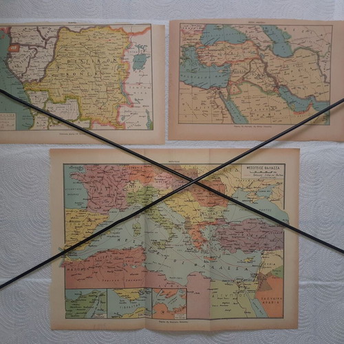 Set of 36 original maps from early 1950s, used