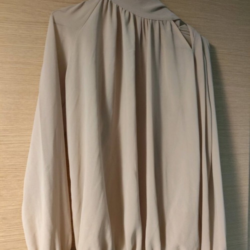 Beige transparent blouse like new with side tie straps