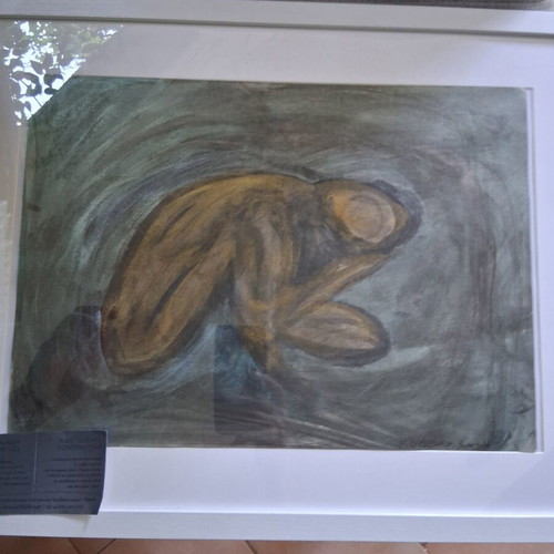 Painting "Γυμνο" framed 40×50cm, like new, signed