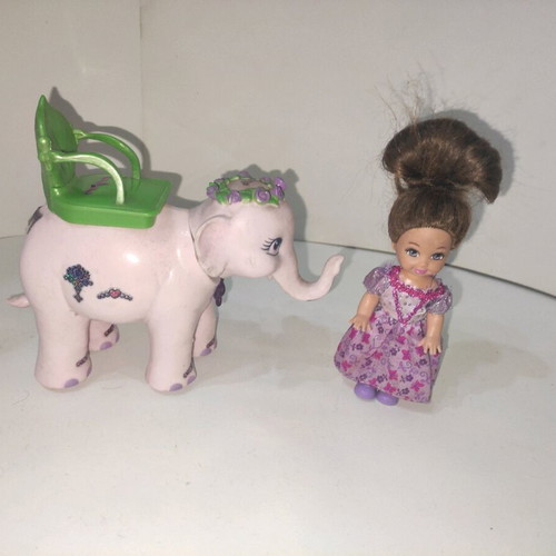 Barbie Island Princess Kelly doll&Tika purple elephant 2007 like new
