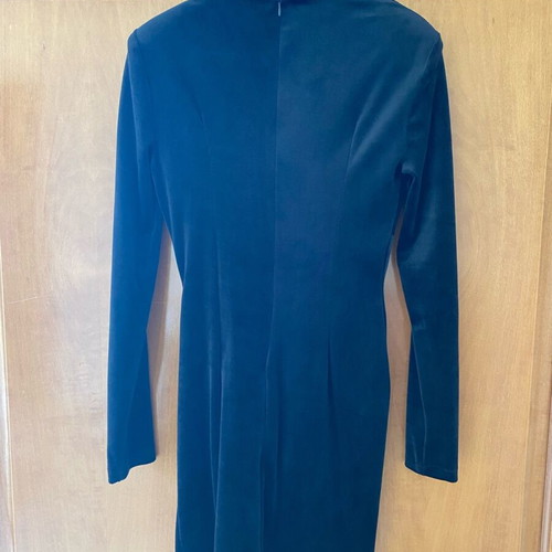 Black velvet mini dress one size new