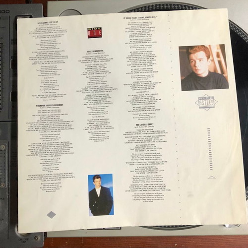 Rick Astley Whenever You Need Somebody vinyl LP album used, pop