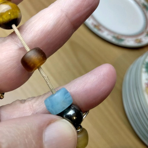 Decorative komboloi with synthetic resin and multicolor worry beads like new