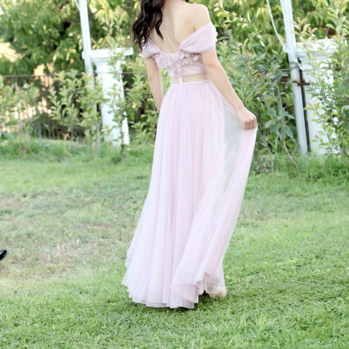 Evening dress long pink size XS like new