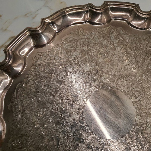 Vintage silver-plated tray used