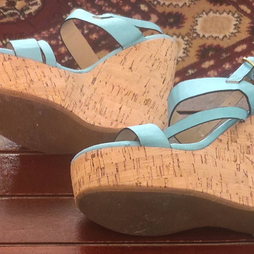 Platform No 39 used, turquoise Tsoukalas Shoes