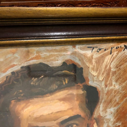 Tsarouchis Portrait of a Young Man print in frame with glass used