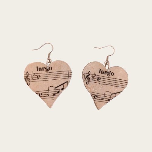 Wooden handmade earrings hearts