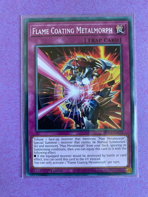 Yu-Gi-Oh Card Flame Coating Metalmorph SUDA-EN075 Trap Near Mint