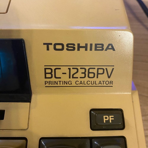 Japanese Toshiba BC-1236PV printing calculator used for parts