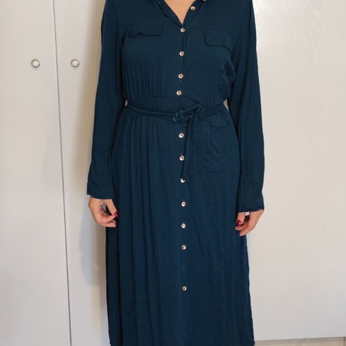 Boho long dress blue with defect, size L
