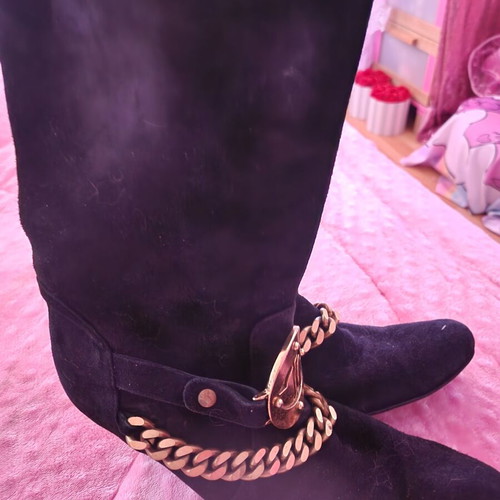 Roberto Cavalli black leather boots like new