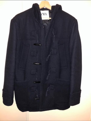 Zara men's Montgomery coat like new, dark blue, size Small with bonus jacket