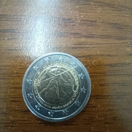 Greece 2 Euro 2010 Marathon coin used