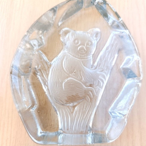 Glass Koala Paperweight souvenir from Australia 1980s like new