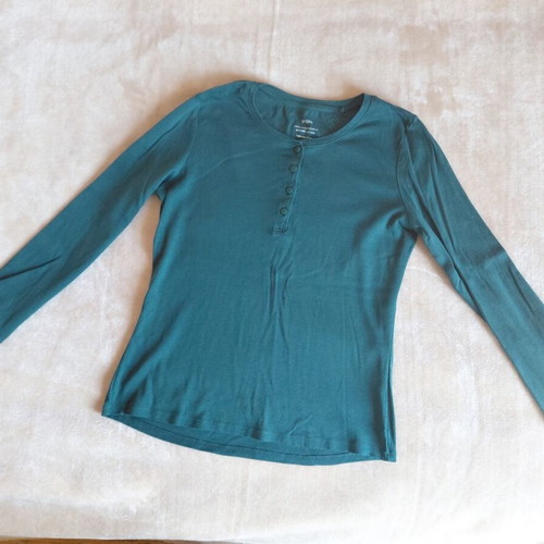 Oysho cotton pajama shirt M like new, green