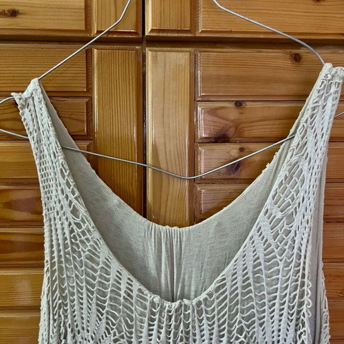 Midi summer dress beige like new, one size