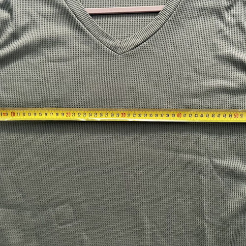 Oversized khaki waffle knit T-shirt, M/L