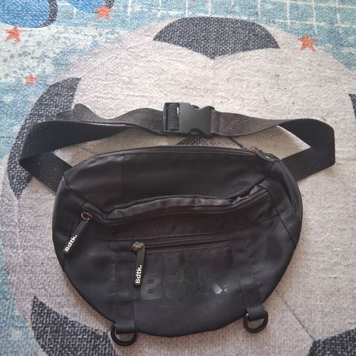 BodyTalk waist bag used, black fabric with multiple pockets