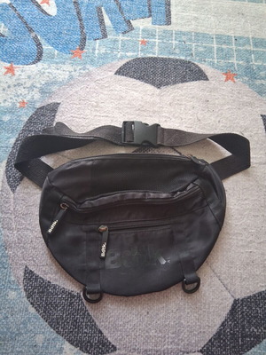 BodyTalk waist bag used, black fabric with multiple pockets
