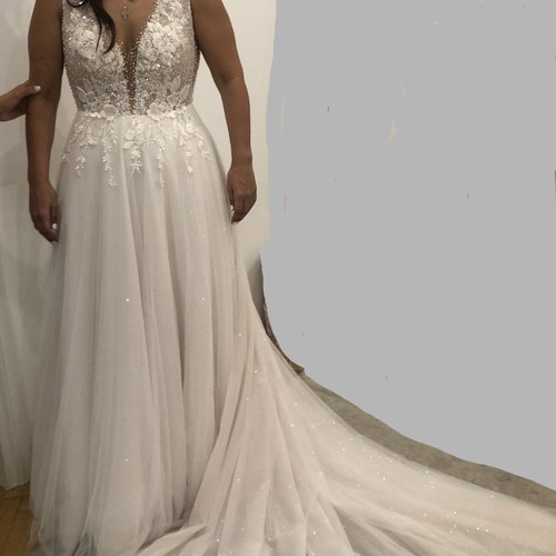 Wedding dress handmade used, white, size S / 36 / 8