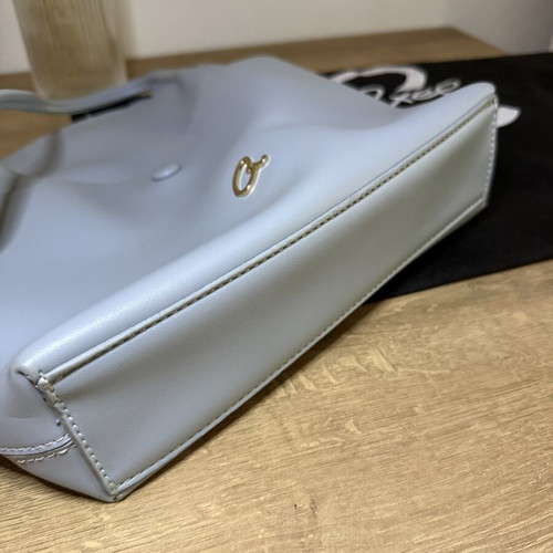Axel shoulder bag medium size used, gray and turquoise