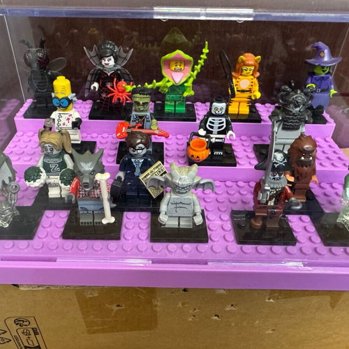 Lego Minifigures Series 14 Monsters like new, 16 figures with display case