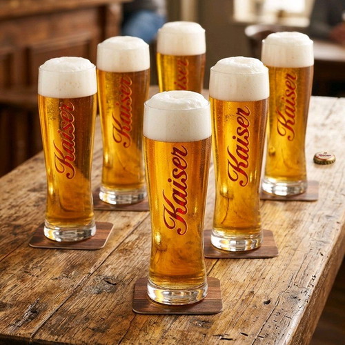 Set of 6 beer glasses new