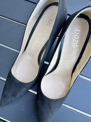 Bozikis black suede pumps size 41 used, high heel 11.5 cm