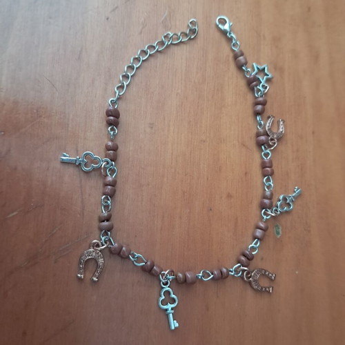 Hand Chain brown and silver, made to order