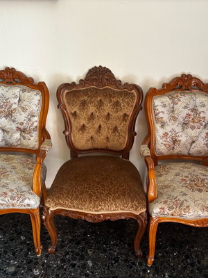 Chairs used vintage style set of 3 pieces