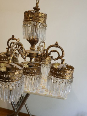 Vintage brass chandelier used
