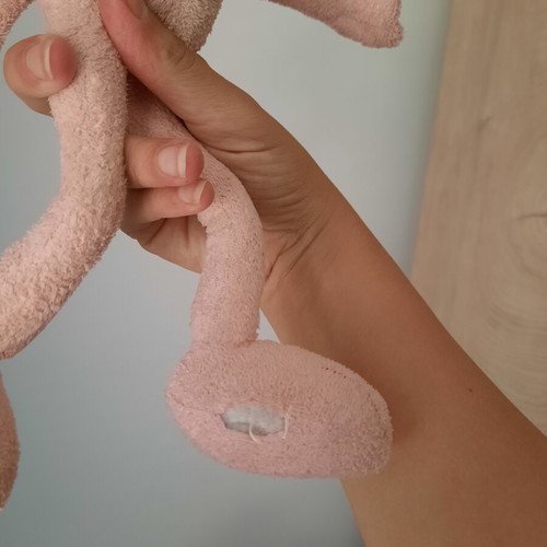 Pink Panther plush toy with flexible limbs, retro