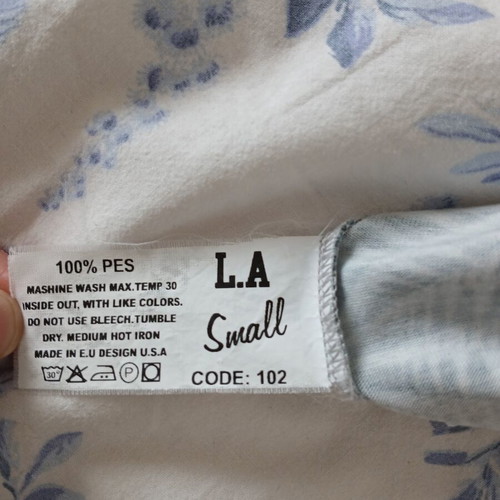 LA Dolls skirt used, elastic fabric, gray and blue, size S