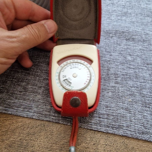 Weimarlux vintage light meter used, classic retro exposure meter