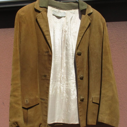 Vintage suede jacket 1960s used, brown