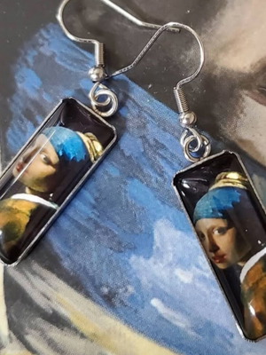 Handmade Earrings The Girl with the Pearl Earring New, art lovers