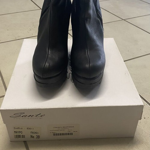 Sante black platform ankle boots size 39 used