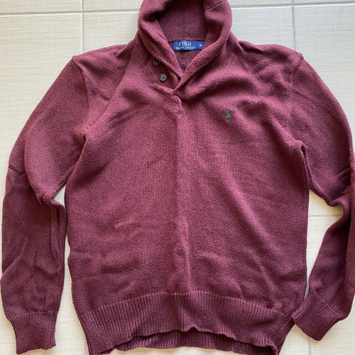 Raulph Lauren men's sweater used, cotton, burgundy size M